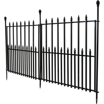 2 or 3 rails horizontal Spear Points Steel Bar Pipe Tubes Fence Sharped Top Safety Panel Ground Park Garden Fence